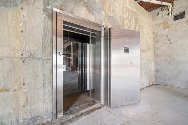 Elevator, Interior, Stone Walls
