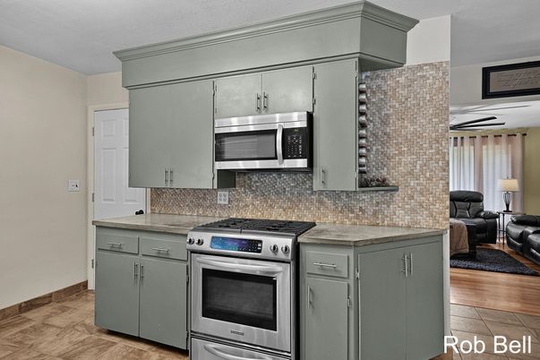 Interior, Kitchen, Stainless Steel Appliances, Wood Texture Flooring