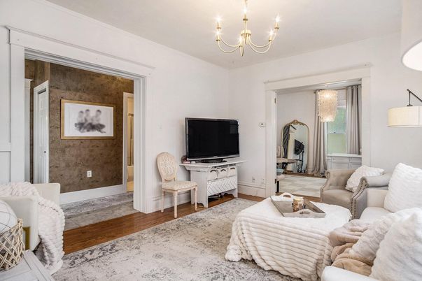 Chandelier, Interior, Living room, Wood Texture Flooring