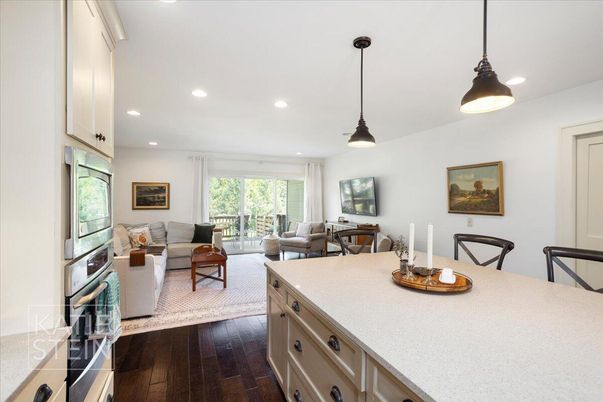 Dining room, Interior, Kitchen, Living room, Pendant Lights, Recessed Lighting, Wood Texture Flooring