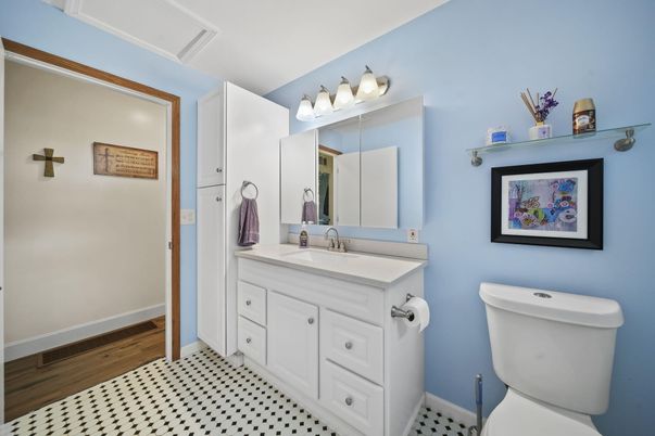 Bathroom, Dual Sink Vanities, Interior, Wood Texture Flooring