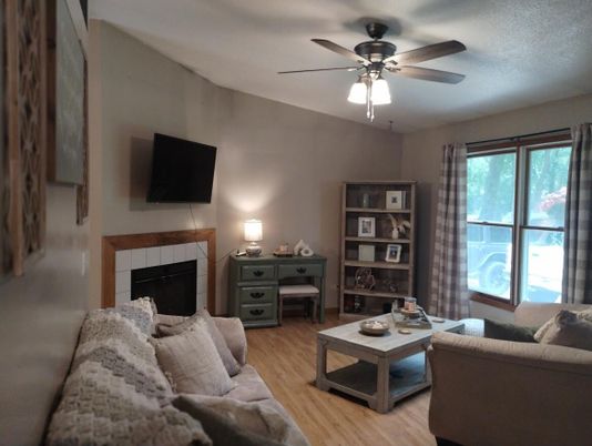 Fireplace, Interior, Living room, Wood Texture Flooring