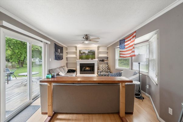 Fireplace, Home Office, Interior, Wood Texture Flooring