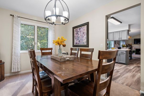 Chandelier, Dining room, Interior, Kitchen, Pendant Lights, Wood Texture Flooring