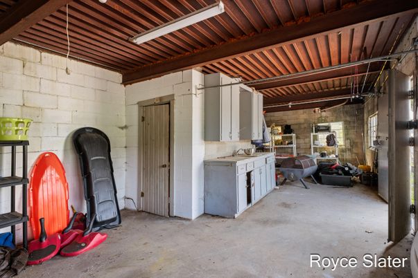 Fitness Equipment, Interior, Stone Walls, Wooden Beams