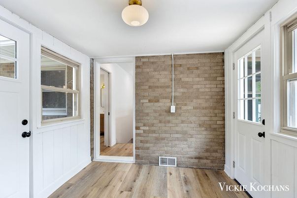 Empty room, Interior, Stone Walls, Wood Texture Flooring