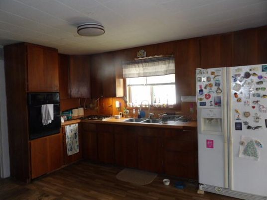 Interior, Kitchen, Wood Texture Flooring, Wooden Walls