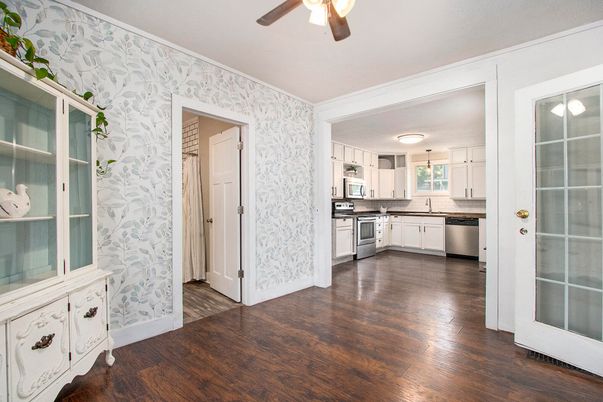 Interior, Kitchen, Stainless Steel Appliances, Wood Texture Flooring