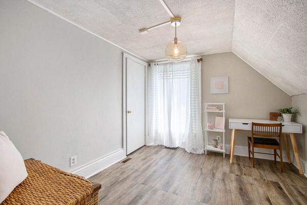 Home Office, Interior, Pendant Lights, Wood Texture Flooring