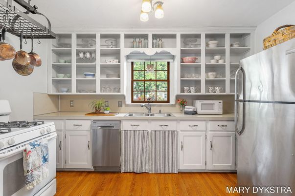 Interior, Kitchen, Stainless Steel Appliances, Wood Texture Flooring