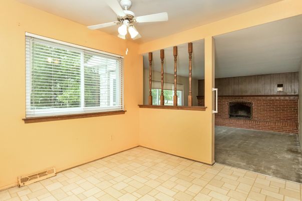 Empty room, Fireplace, Interior, Stone Walls
