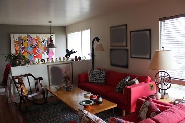 Interior, Living room, Pendant Lights, Wood Texture Flooring