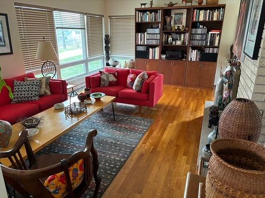 Interior, Living room, Stone Walls, Wood Texture Flooring