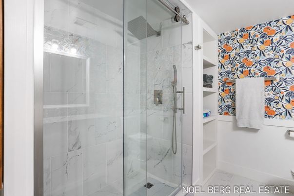 Bathroom, Glass Shower, Interior, Marble Walls
