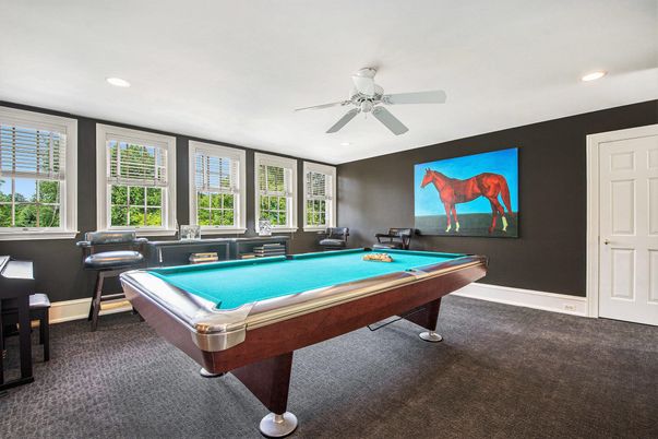 Billiard Table, Game Room, Interior, Recessed Lighting