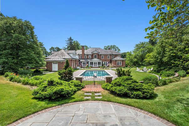 Backyard, Exterior, Facade, Brick Facade, Pool, French Provincial