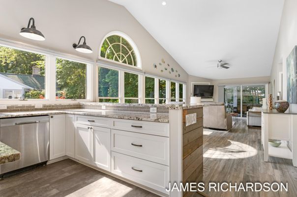 Interior, Kitchen, Recessed Lighting, Wood Texture Flooring