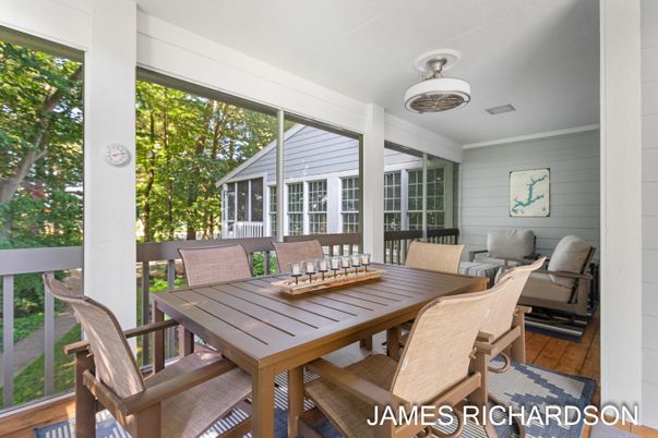Dining room, Interior, Sun Room, Wood Texture Flooring