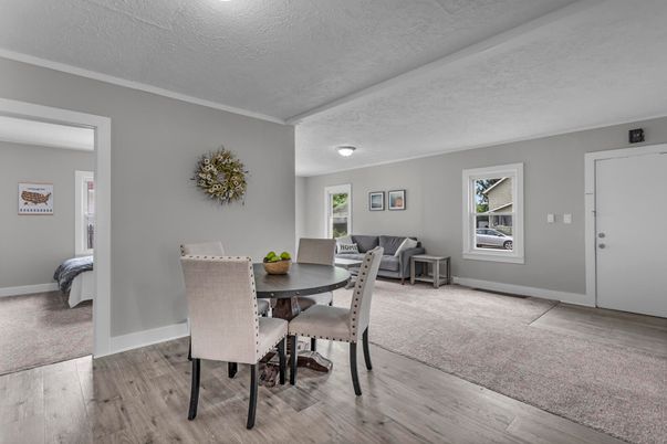 Dining room, Interior, Wood Texture Flooring
