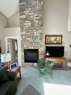 Fireplace, Interior, Living room, Stone Walls