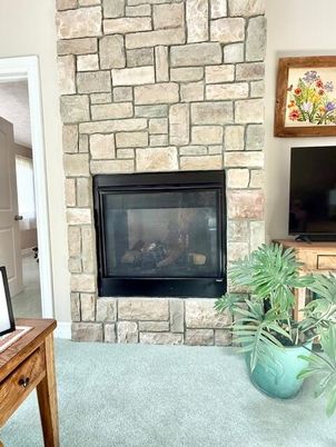 Fireplace, Interior, Stone Walls