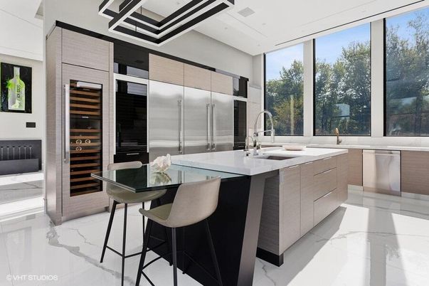 Interior, Kitchen, Marble, Stainless Steel Appliances