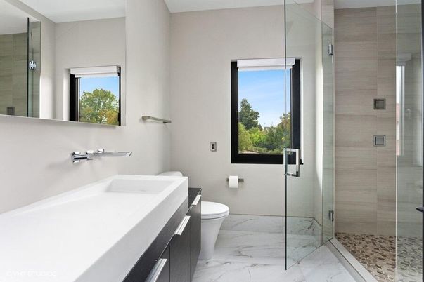 Bathroom, Glass Shower, Interior, Marble