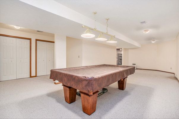 Billiard Table, Game Room, Interior, Pendant Lights