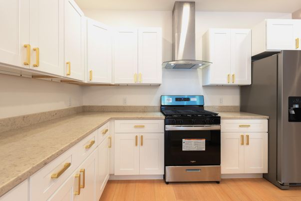 Interior, Kitchen, Stainless Steel Appliances, Wood Texture Flooring