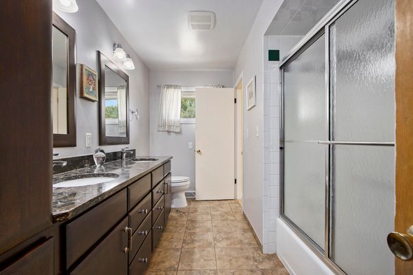 Bathroom, Dual Sink Vanities, Glass Shower, Interior