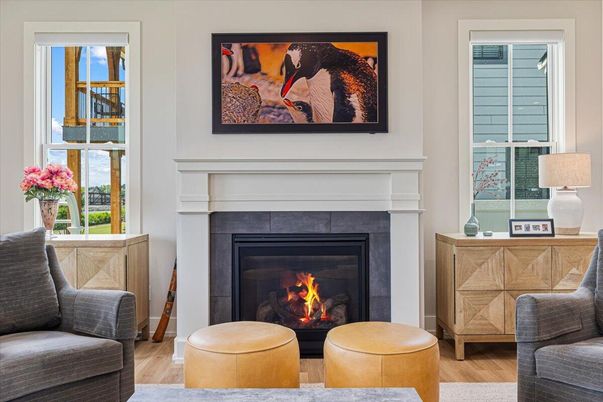 Fireplace, Interior, Wood Texture Flooring