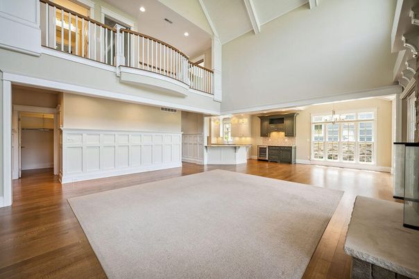 Fireplace, Interior, Recessed Lighting, Wood Texture Flooring