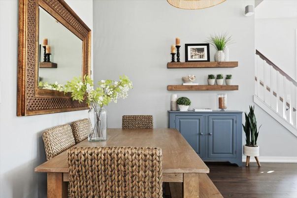 Dining room, Interior, Wood Texture Flooring