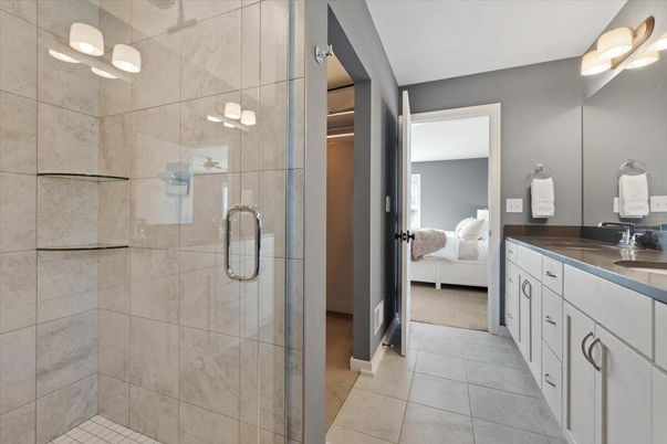 Bathroom, Bedroom, Dual Sink Vanities, Glass Shower, Interior