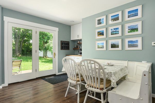 Dining room, Interior, Wood Texture Flooring