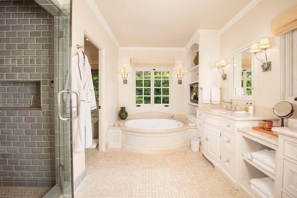 Bathroom, Dual Sink Vanities, Glass Shower, Interior