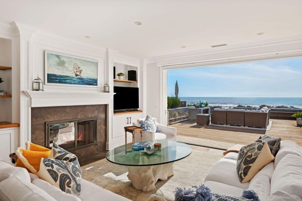 Fireplace, Interior, Living room, Recessed Lighting, Water