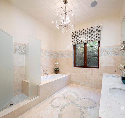 Bathroom, Dual Sink Vanities, Interior, Pendant Lights, Recessed Lighting