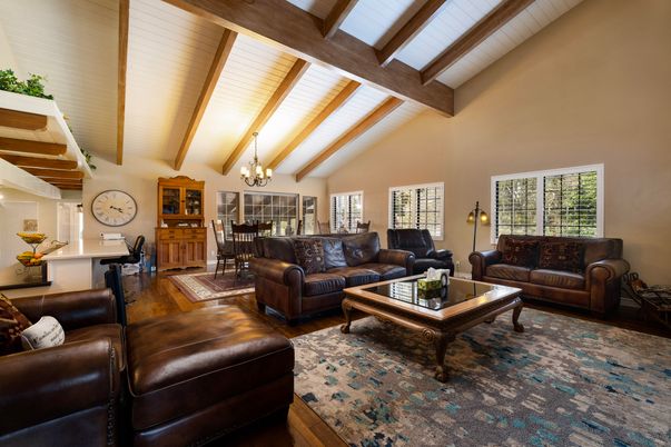 Chandelier, Dining room, Interior, Living room, Wooden Beams