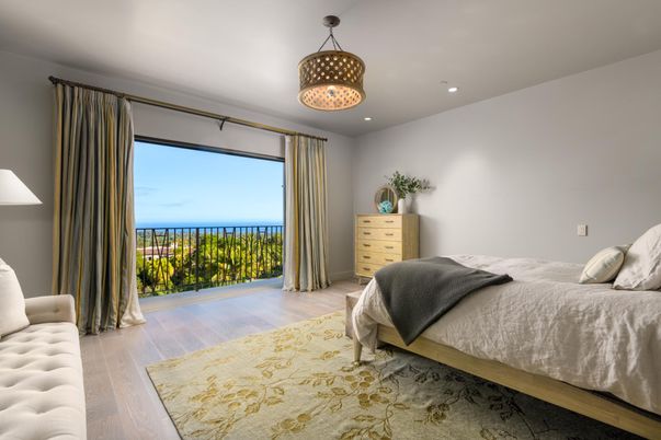 Bedroom, Interior, Recessed Lighting, Water, Wood Texture Flooring
