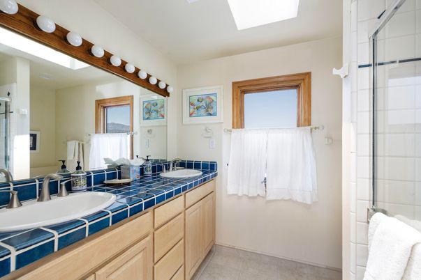 Bathroom, Dual Sink Vanities, Glass Shower, Interior, Tile Countertops