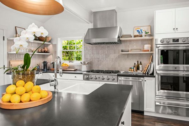 Interior, Kitchen, Stainless Steel Appliances, Wood Texture Flooring
