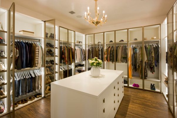 Chandelier, Interior, Walk-in Closets, Wood Texture Flooring