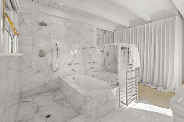 Bathroom, Glass Shower, Interior, Marble, Marble Walls