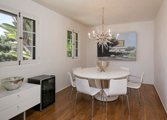 Chandelier, Dining room, Interior, Pendant Lights, Wood Texture Flooring