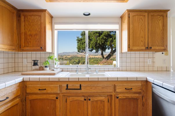 Interior, Kitchen, Recessed Lighting, Tile Countertops