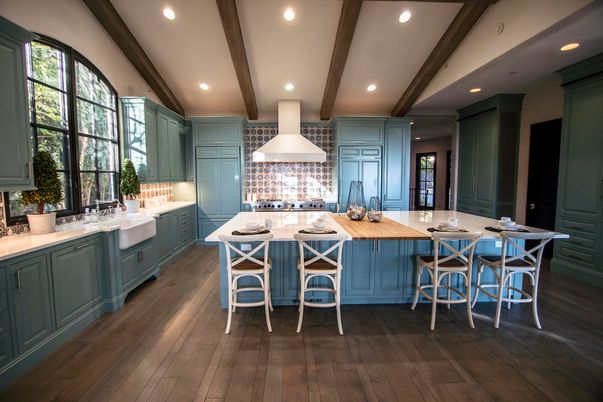 Interior, Kitchen, Recessed Lighting, Wooden Beams, Wood Texture Flooring