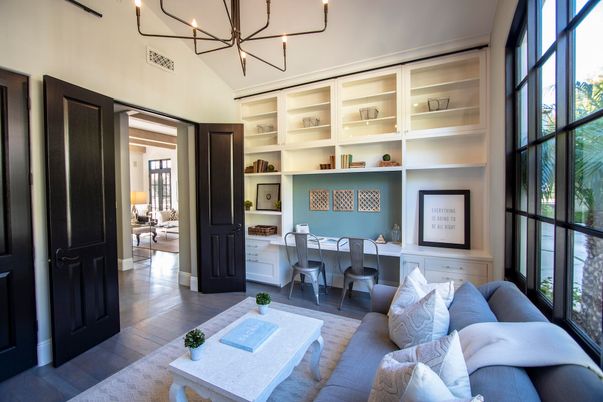 Chandelier, Home Office, Interior, Living room, Pendant Lights, Wood Texture Flooring