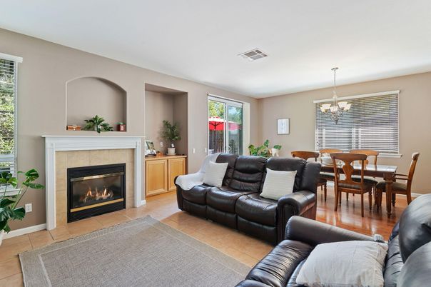 Chandelier, Dining room, Fireplace, Interior, Living room