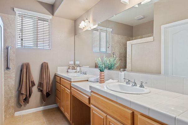 Bathroom, Dual Sink Vanities, Interior, Tile Countertops